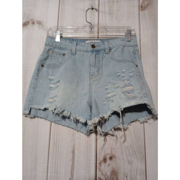 Rip curl Shorts Ladies 25‎ Light Wash Cut-off Distressed - Picture 1 of 8